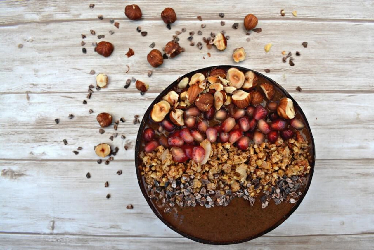 Herfstige smoothie bowl: Chocolade met hazelnoot