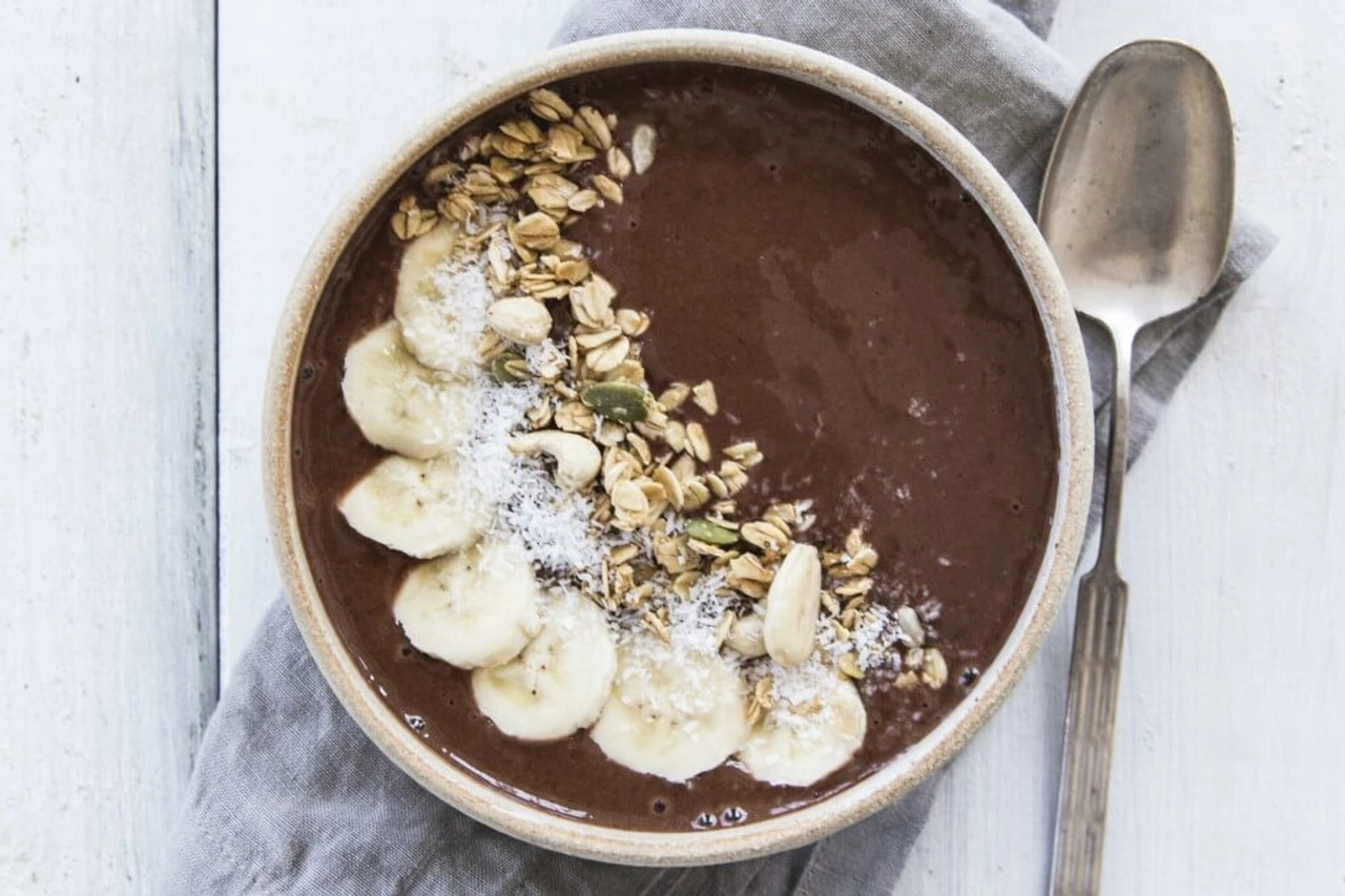 Chocolade-banaan smoothie bowl