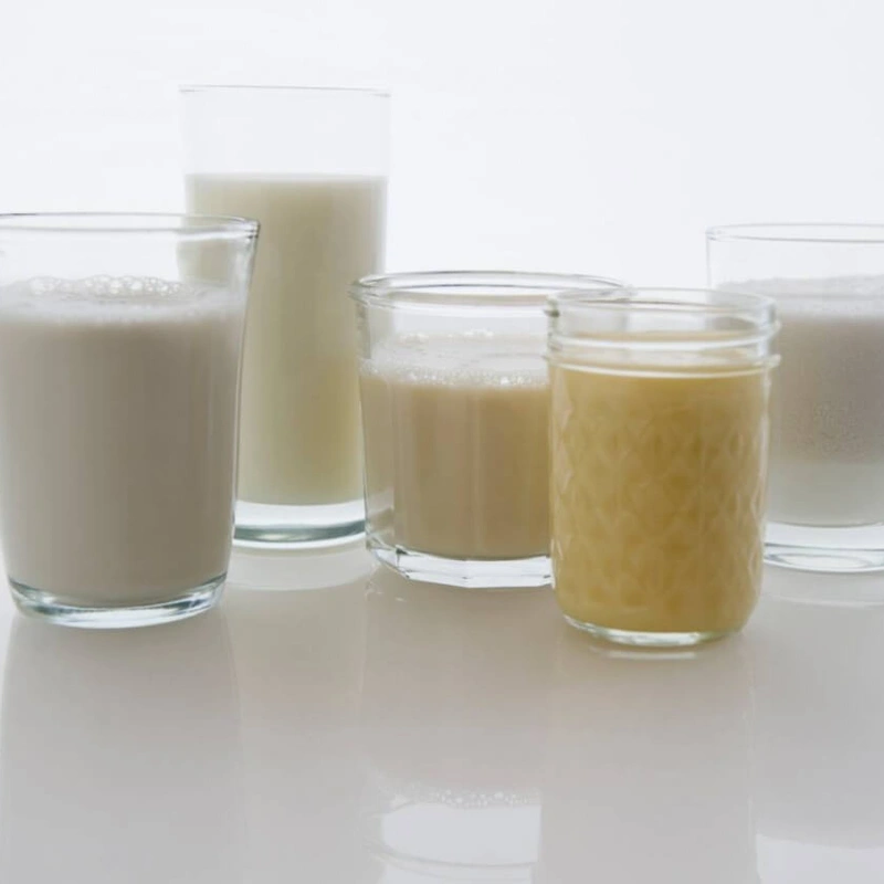 Verschillende soorten plantaardige melk