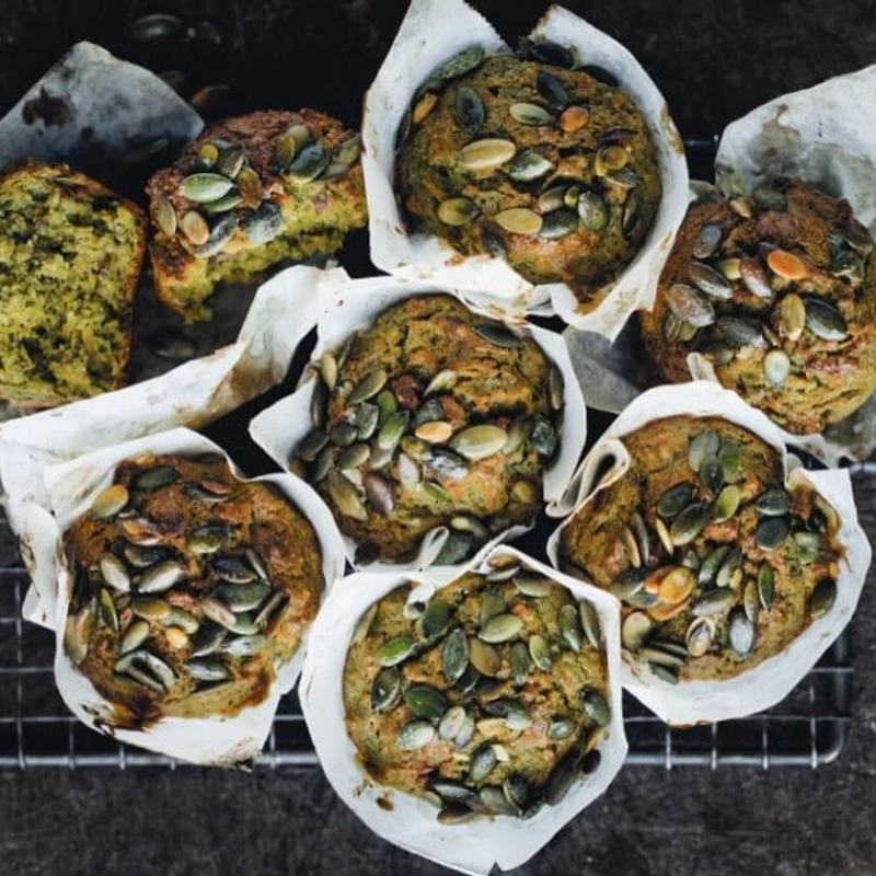 Little Green Kitchen: muffins met zoete aardappel en spinazie